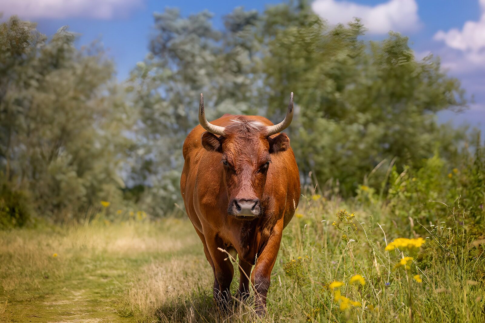 Staande koe in de natuur