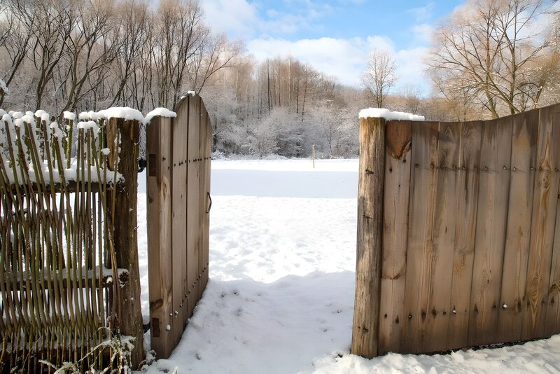 Winterse Poort naar een Sneeuwlandschap