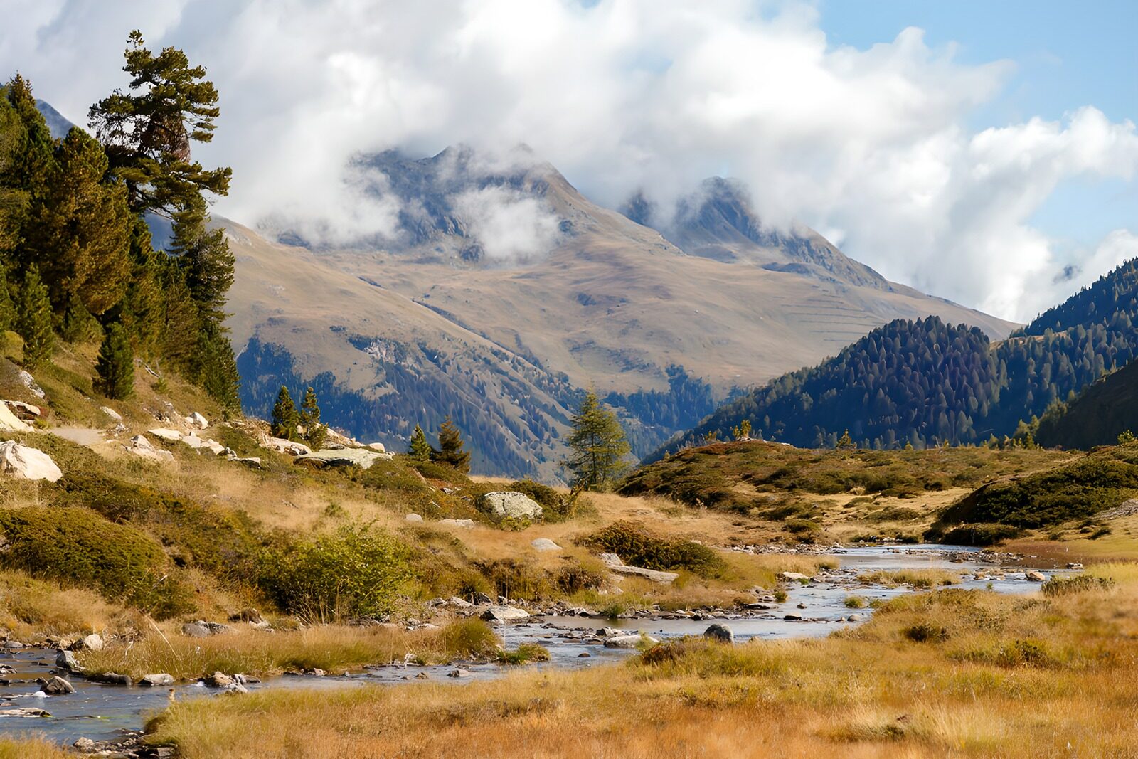 Prachtig Berglandschap met Stromende Rivier