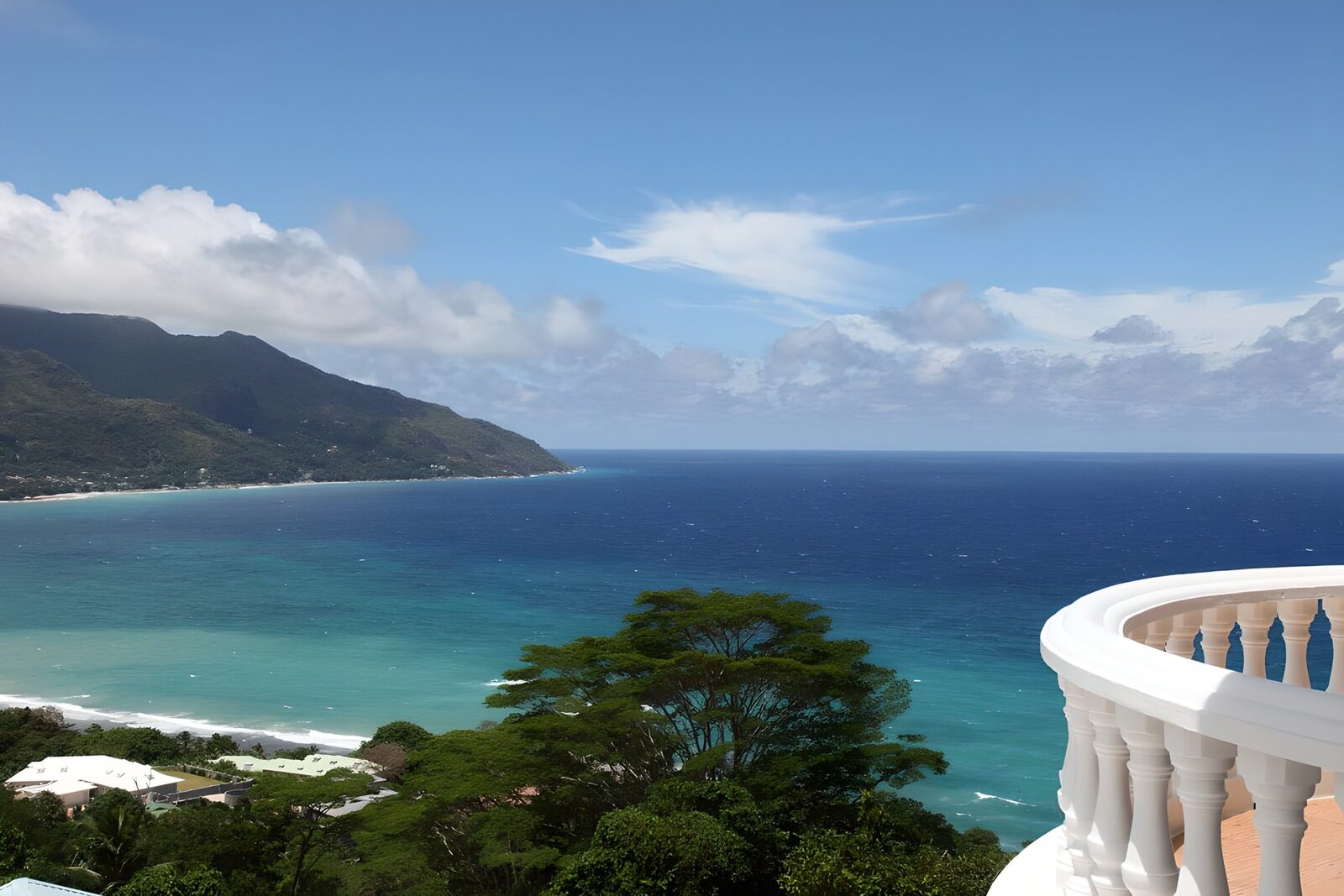 Uitzicht op de Seychellen