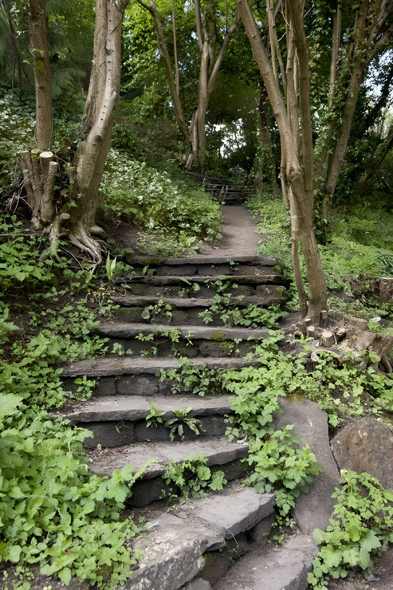 Betoverende trappen door het groen