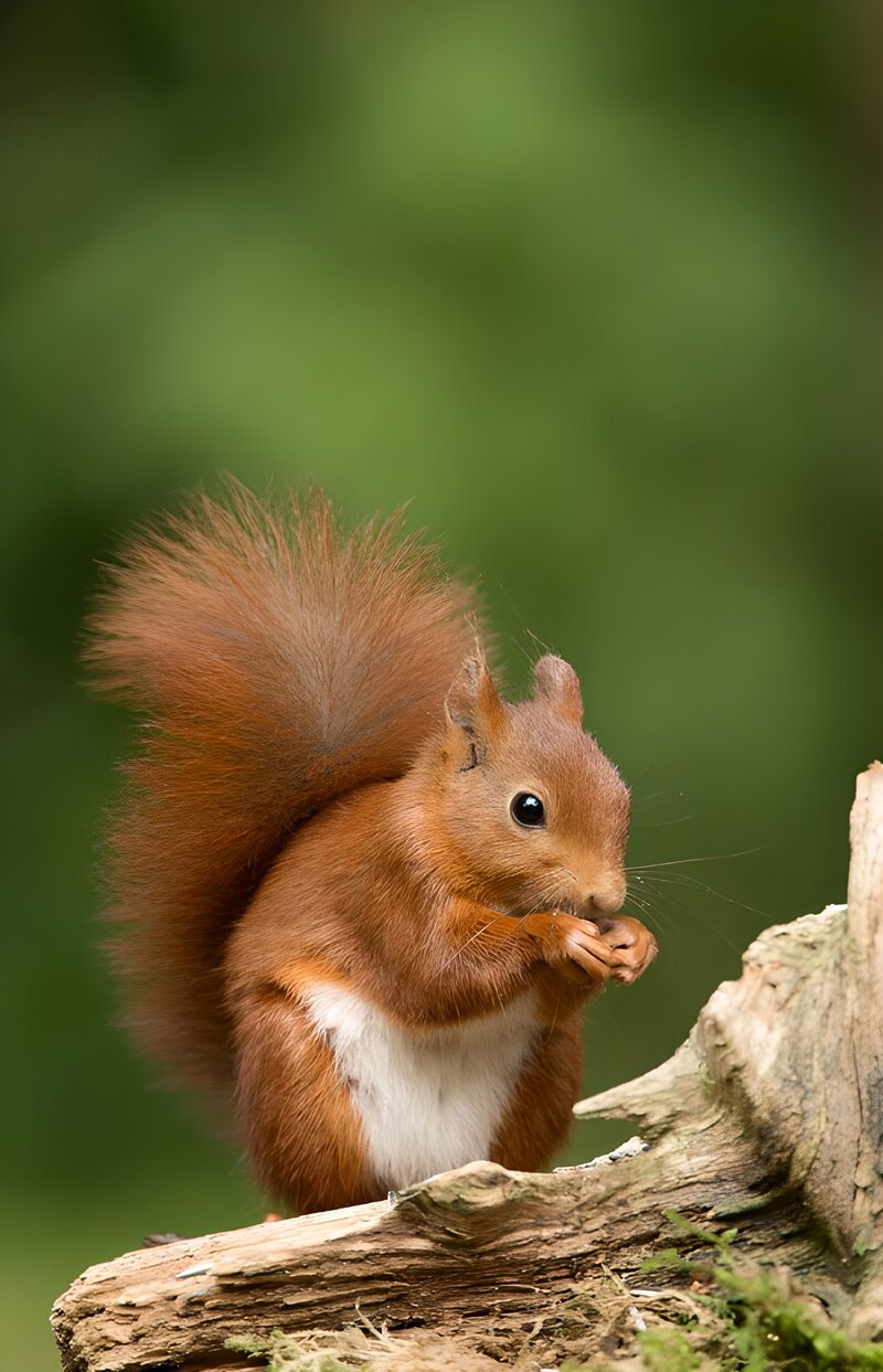 Schattig eekhoorntje met een nootje