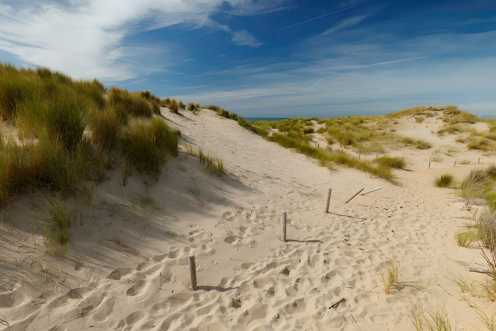 Zonnige duinen aan de kust