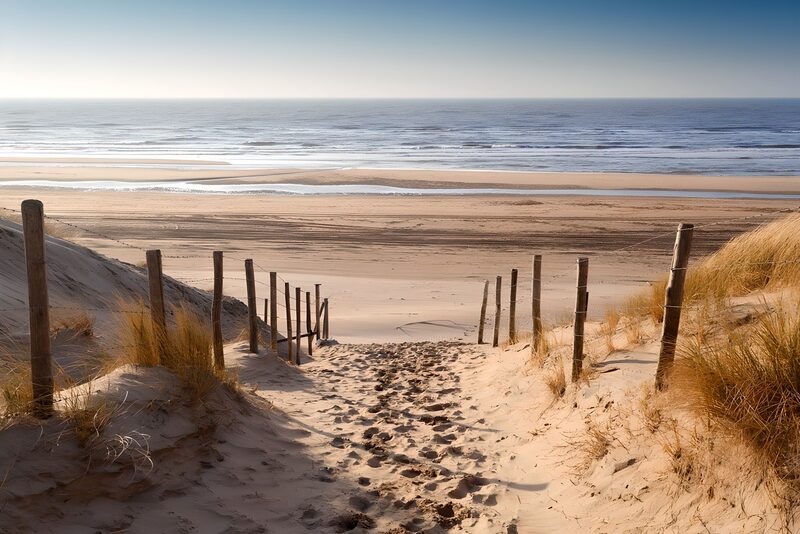 Terug naar het strand: een zandpad