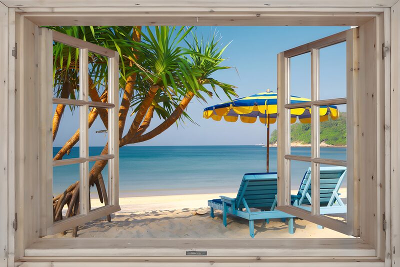 Zomers uitzicht op het strand