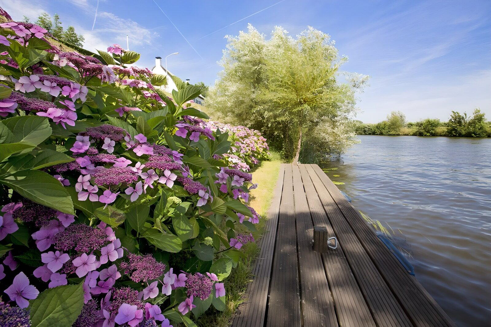 Steiger aan de rivier de Linge