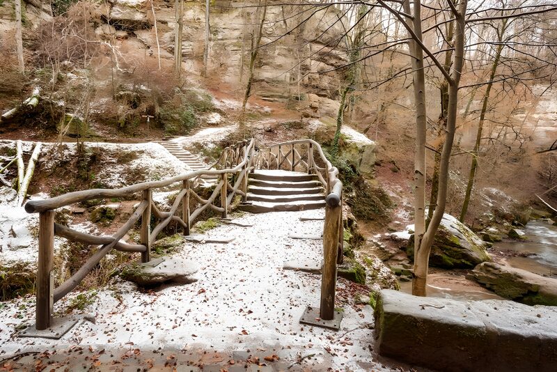 Sneeuwbedekt Pad bij de Kliffen