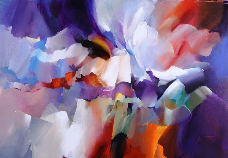 Kleurrijke abstracte bloemenweelde