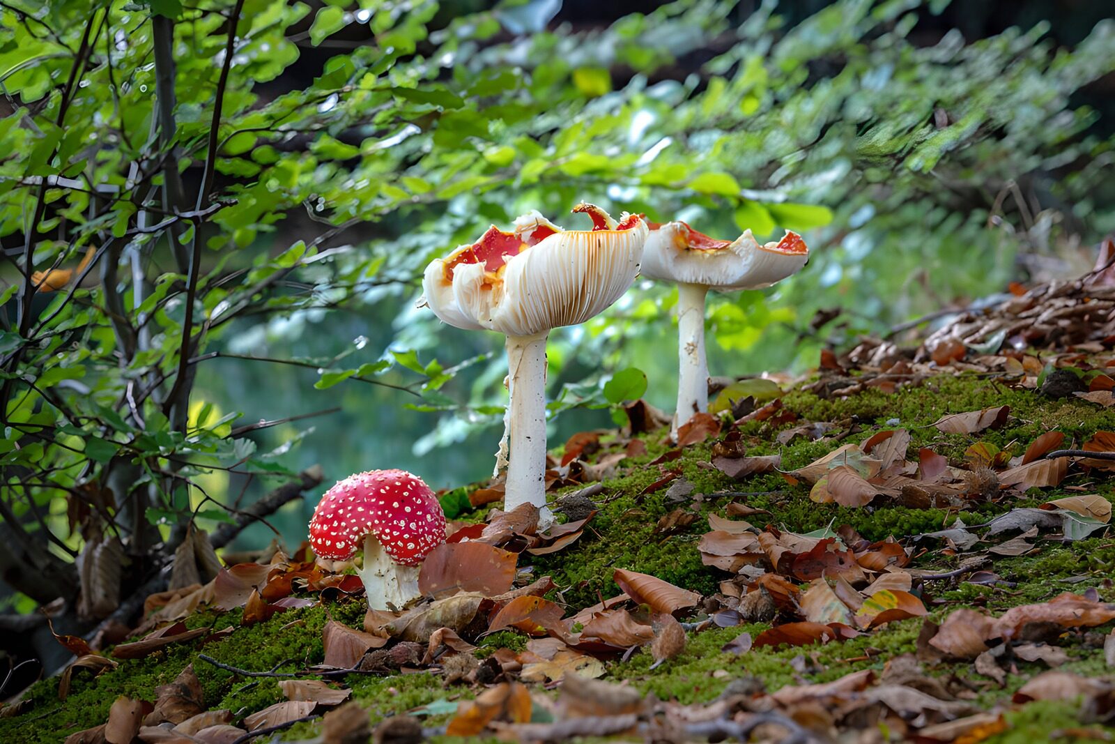 Paddenstoelen in het bos