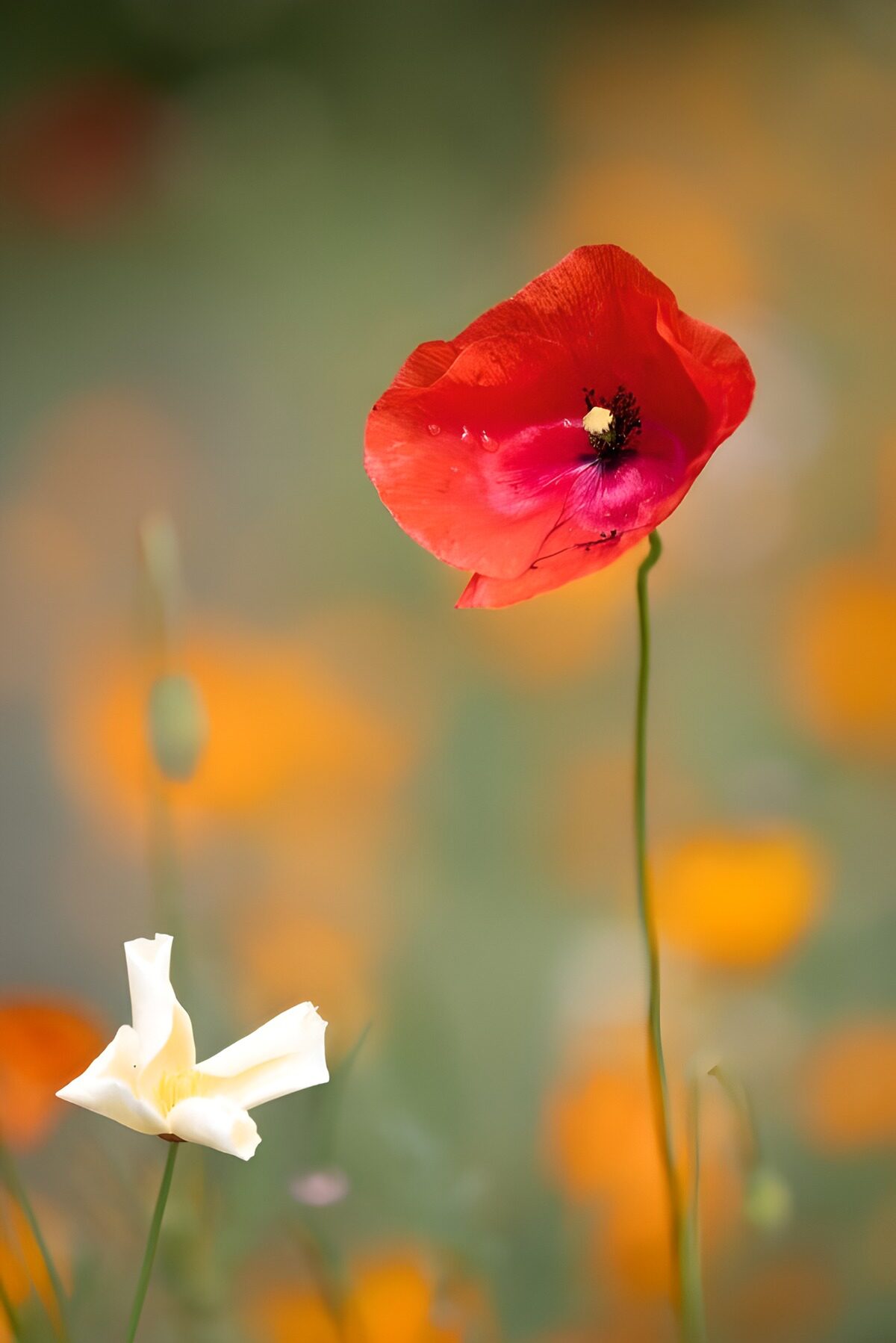 Mooie bloemen in een kleurrijke weide