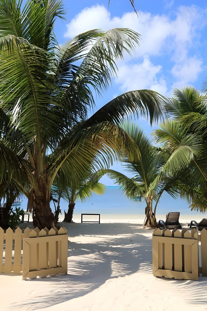 Tropisch Strand met Palmbomen