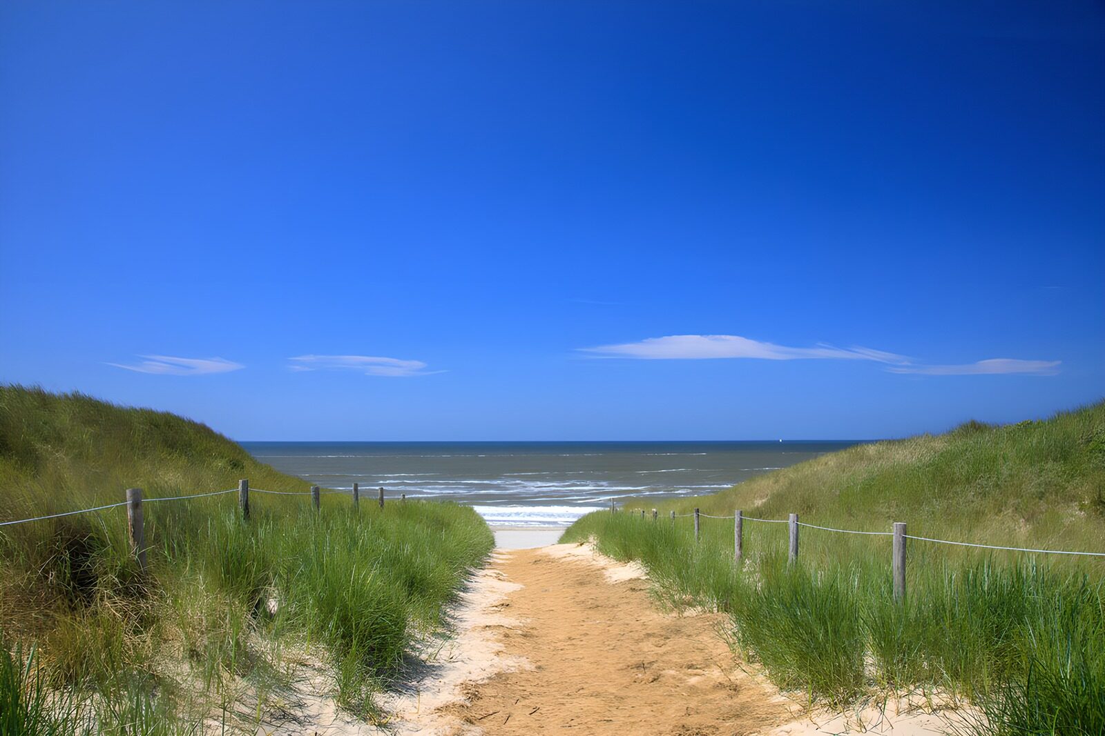 Zonovergoten pad naar het strand