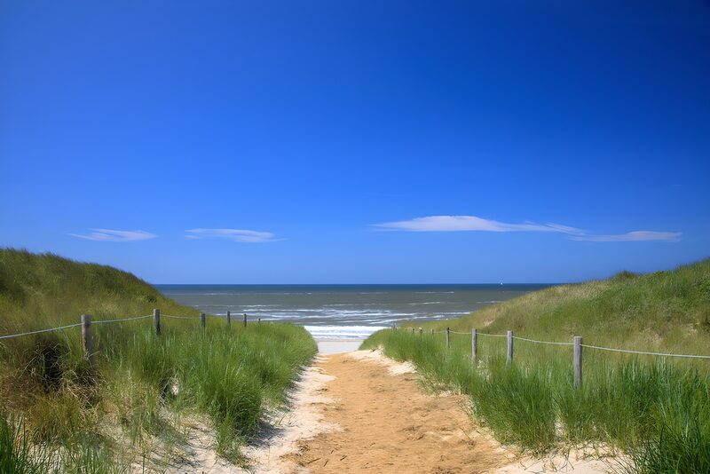 Zonovergoten pad naar het strand