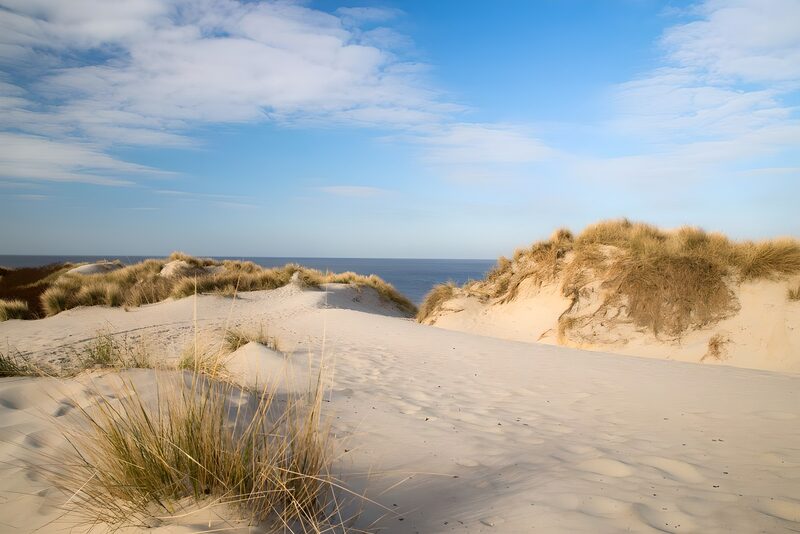 Rustige zandduinen aan de kust