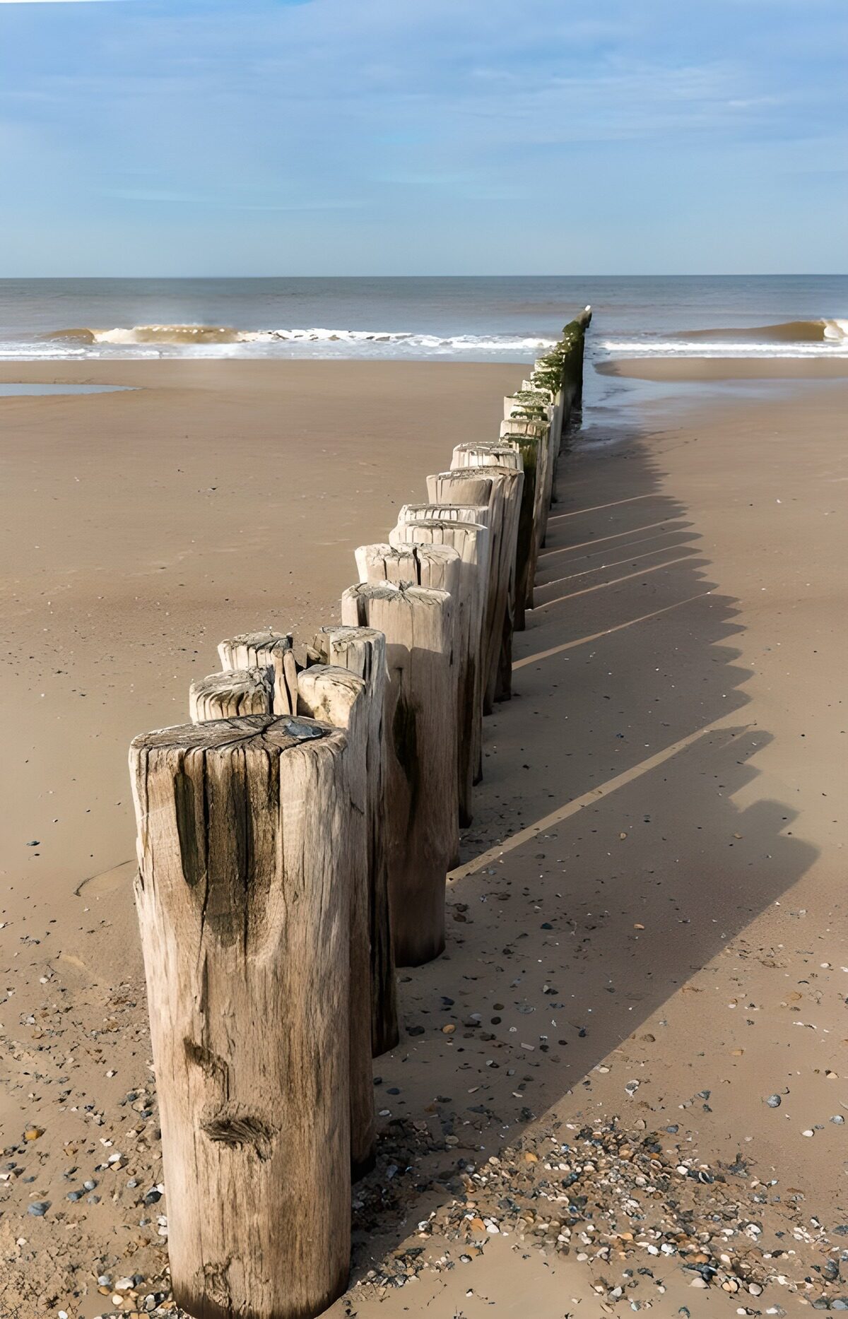 Houtconstructie aan het strand