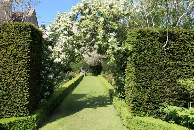 Prachtige tuin met bloeiende bomen